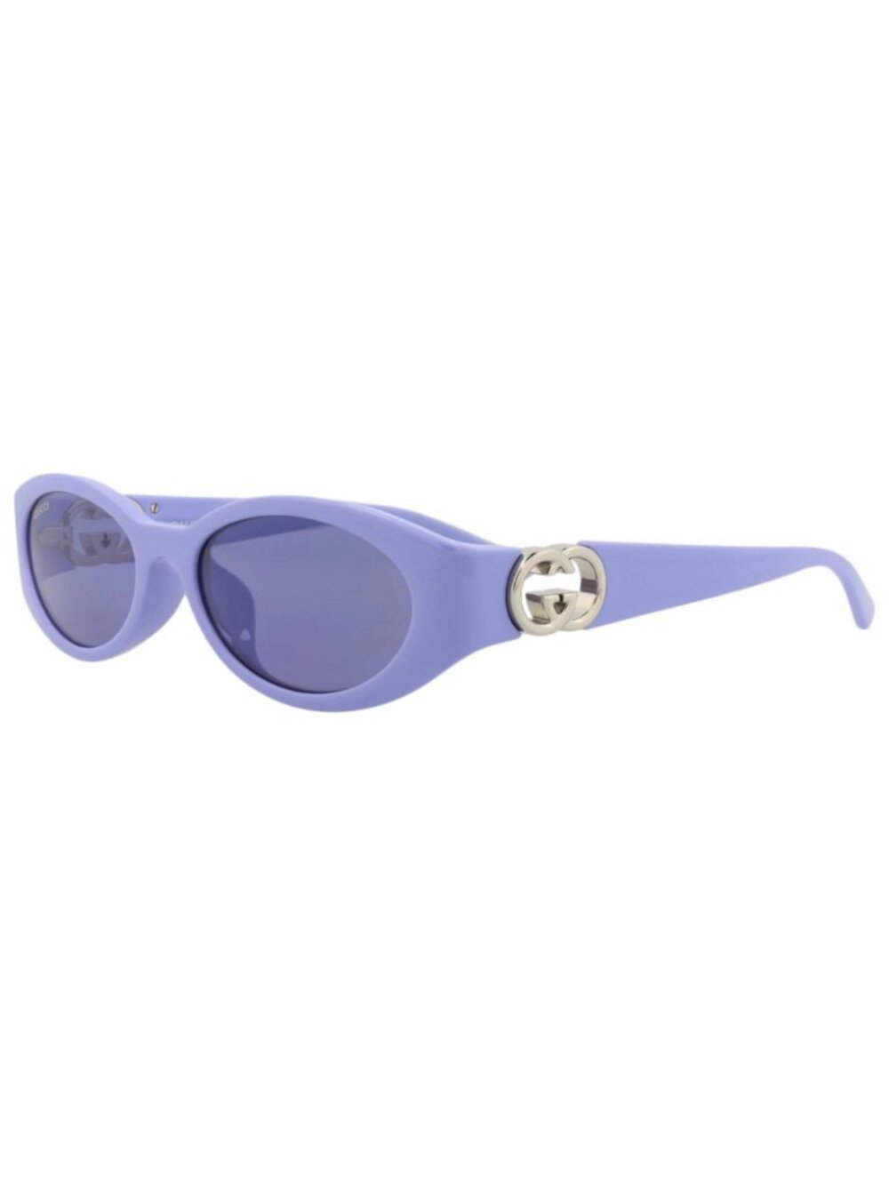 New Gucci Women's Sunglasses Round Oval Injection Frame Violet Violet Violet